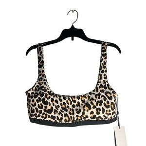 Leopard print medium bikini top